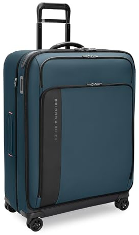 Briggs & Riley 74cm Large Expandable Spinner - Hold Luggage for Travel, Suitcases with Wheels, Softside Rolling Bag for Men & Women - ZDX Collection, Ocean