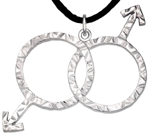 Gay Pride Collier Argent 925 Plaqué Platine LGBTQ Amulette Symbol Bijou