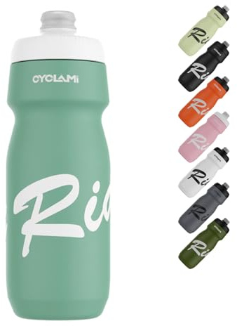 CYCLAMI Fahrrad Trinkflaschen 650ml, Leichtes, BPA-Frei, Auslaufsicher, Squeeze Radflasche für Radfahren Fitness Wandern Schwimmen (MGreen)
