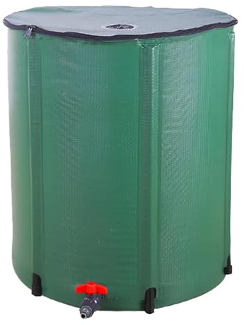 Tonneau de pluie de 250 L, réservoir d'eau d'extérieur avec robinet – Idéal pour jardin, gouttière, terrasse, système de récupération de l'eau de pluie respectueux de l'environnement