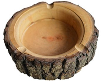 TentHome Rund Aschenbecher Holz Handwerk Aschenbecher Kreativ Deko Für Tabak Zigarette Aschenbecher (Durchmesser: 17-18cm)