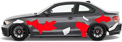 Auto Camouflage Tarn Aufkleber Kuh Haut Seitenaufkleber Car Tattoo, Style Verkleidung CAMO Flecktarn Tuningaufkleber