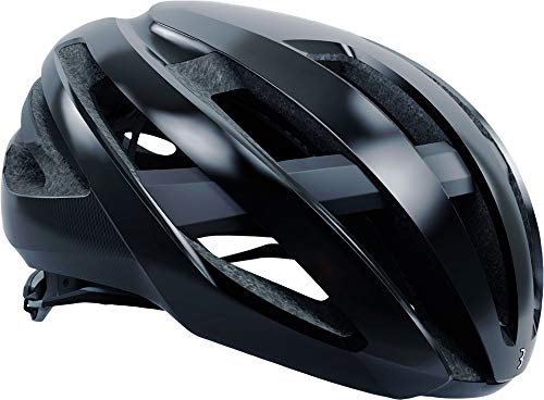 BBB Cycling Maestro BHE-09 Casque de vélo Unisexe pour Adulte | Femme et Homme | Système de Refroidissement Airflow Lightweight | Vélo de Course et e-Road | Noir Brillant M (55-58 cm)
