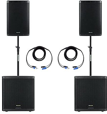 Pronomic Powerstage Concert 1815 2.2 - aktives PA-Set mit 2X 18-Subwoofer und 2X 15-Satelliten - 2600 Watt Gesamtleistung (RMS) - inklusive Distanzrohre und Kabel