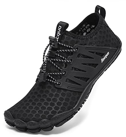 Racqua Herren Womens Wasser Sport Schuhe Schnell Trocken Barfuß Aqua Schuhe Strand Surf Schwimmen Pool Wandern Walking Schuhe Schwarz 46