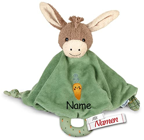 Sterntaler Schmusetuch Esel Emmilius - mit Namen Bestickt, Schnuffeltuch und Kuscheltuch als Geschenk-Idee zur Geburt, Taufe, Ostern, Nikolaus, Weihnachten, Geburtstag