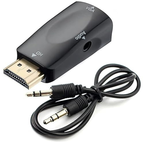 Ziyan HDMI zu VGA Konverter Audiokabel Auflosung Video Kompaktadapter Adapter mit Audio Übertragung 3,5mm Klinke Audio Buchse Vergoldete Kontakte