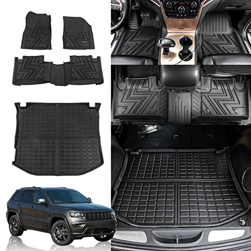 Rongtaod Passend für 2011–2023 Jeep Grand Cherokee WK Fußmatten Kofferraummatte TPE Cargo Liner Allwetter Kofferraumeinlage Grand Cherokee Zubehör