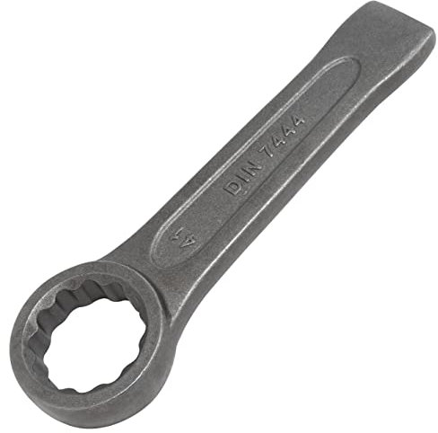 AERZETIX - C64803 - Clé polygonale à frapper 41x230 mm - DIN 7444 - anneau/oeil 12 pans - en acier CR-V - couleur argent - charge lourde serrage assemblage desserage mécanique écrou boulon