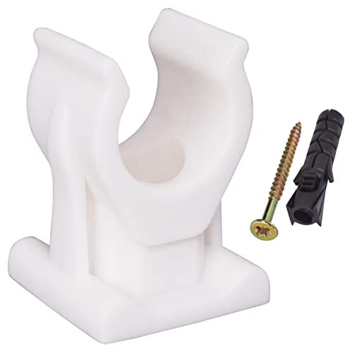 SKIR'CO (50 pezzi) Clip per tubi, morsetti in plastica per tubi da 12 mm, morsetto per tubi tipo U, ganci per tubi bianchi, clip per tubi