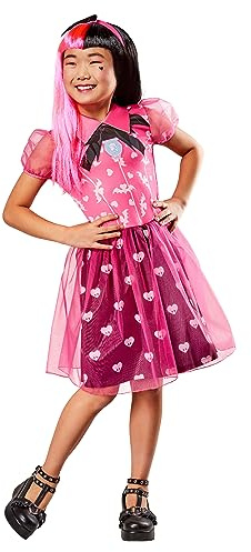 Rubies Draculaura Classic kostym för flickor, klänning och pannband, officiellt monster, hög kostym för karneval, jul, födelsedag, fest och halloween. Halloween