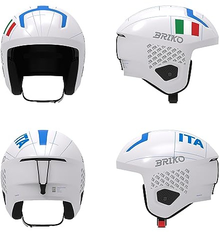 Briko Unisex Jugend Helmet, Shiny White-Science Blue, XS