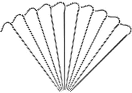 Samnuerly 6 Stück/10 Stück Titan-Zeltheringe, Titan-Zeltnägel, Outdoor-Camping-Zeltheringe, Biegehaken, Zeltzubehör, Outdoor-Reisezelt-Zubehör (Farbe: 10 Stück) (6 Stück) (10 Stück)