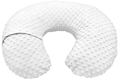 Housse de Coussin D'allaitement pour bébé, Coussin Allaitement Bebe Confortable en Forme de U pour une Expérience D'alimentation Nettoyable et Confortable (Blanc)