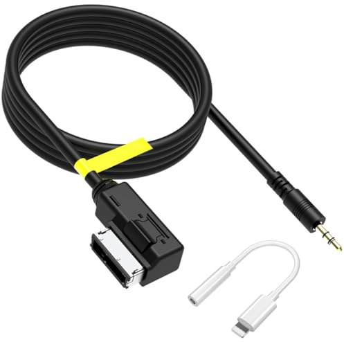 Acmerota 3,5-mm-Klinkenstecker-AMI-Kabel, AMI MDI MMI-Kabel für AUX-Eingang, kompatibel für Audi A3/A4/A5/A6/A7/A8/S4/S6/S8/Q5/Q7/R8/TT, für VW MDI-Box oder MMI-System, für iPhone 14 13 12