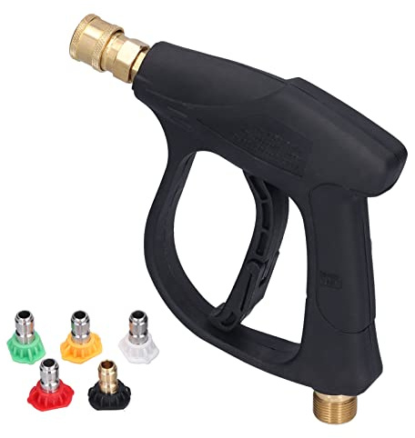 Pistola per Idropulitrice Corta, Pistola per Idropulitrice Ad Alta Pressione Pulitore per Tubo di Spruzzo Pistola per Idropulitrice Pistola per Idropulitrice 1/4 Pollice M22