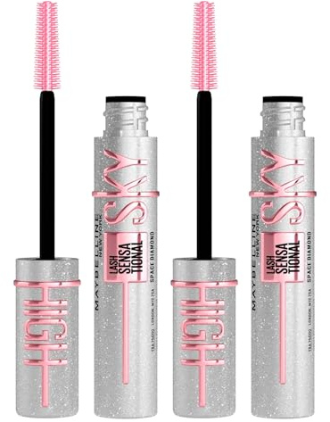 Maybelline New York Sky High Lash Sensational Mascara Glitzer Volumen- und Verlängerndes Intensiv-Augen-Make-Up Zero Klumpen Flexible Bürste Farbe Space Diamond - 2 Mascara