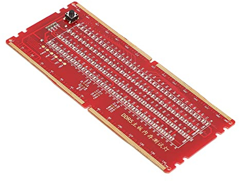 Ddr5 RAM Memory Slot Tester Card, Portable PCB Desktop Memory Test Card Memory Slot Tester Board with LED Lights for PC Motherboard RAM Maintenance (Red)