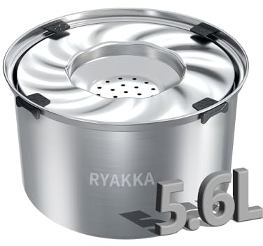 RYAKKA 5.6L Anti Schling Wassernapf Hund Ohne Sabbern Edelstahl Reisenäpfe für Grosse Hunde | No Mess Rutschfester & Auslaufsicher Hunde Slow Feeder Hundenapf für Sloppy & Messy Trinker