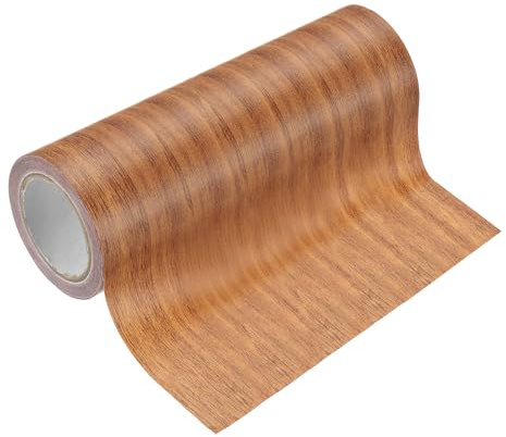 PATIKIL Klebefolie Holzoptik Klebeband Selbstklebend, 15cm x 4.57m Holzmaserung Klebeband Reparaturband für Schrank Tische Stuhl Möbel Böden Bordüre Wand Sockelleisten, Orange Eiche