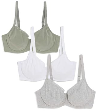 Marks & Spencer Reggiseno con Coppa Ampia in Cotton Rich A-F – Confezione da 3 da Donna Verde 6
