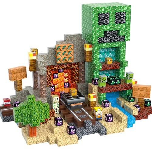 MEDMHSMA Magnetische Bausteine 100 Teile Baue Diamant Mines Welt Magnet Spielzeug Kinder ab 3 Jahre Magnetblöcke Sets Geschenk für Jungen und Mädchen