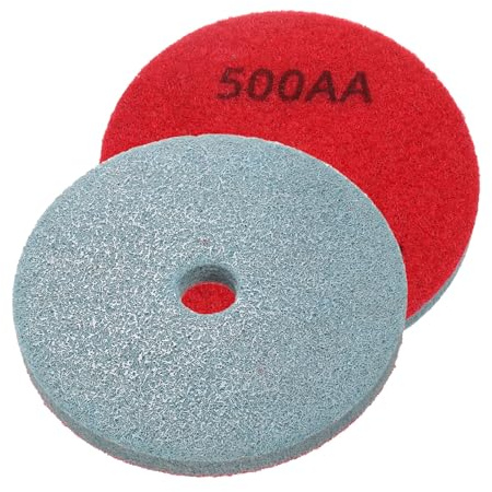 QUARKZMAN 2pcs Cuscinetti diamantati 5 grana 500 rosso e blu chiaro | per lucidatura spugna, Dischi abrasivi in fibre con smeriglio, per lucidatura a umido di pietra, per levigatrice