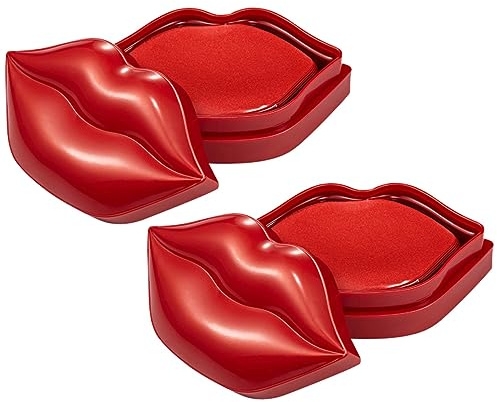 VINTORKY 40 Pezzi Maschera Idratante per Labbra Rosso Gel Anti-secchezza Lenitiva Non Tessuta per Cura Notturna Labbra Morbide e Nutrienti