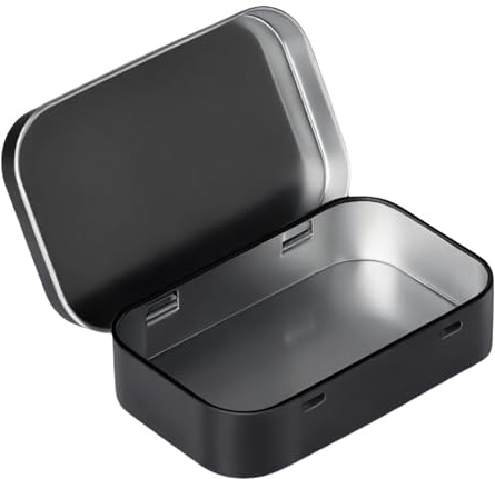 Contenedores de almacenamiento de hierro eficientes con tapa abatible, cajas de lata resistentes para el hogar, oficina, uso diario, oficina, escritorio, contenedores