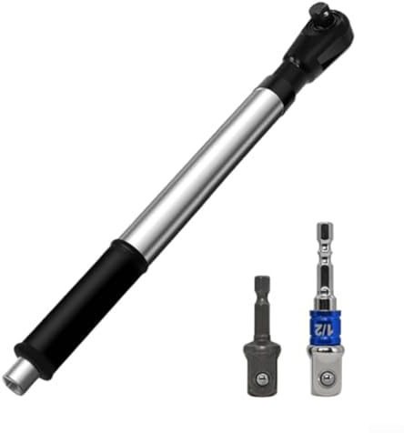 Oniissy 2-in-1 Automatic Wrench Extender Tool High Torque 37-74 lb-ft Chrome Steel Construction Quick Change System for Slim Design 1/2 Inch Socket Compatible