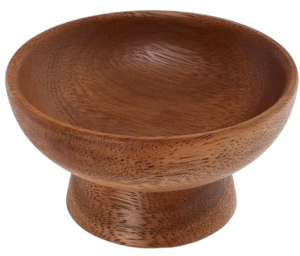 BESPORTBLE Organisateur en Noyer Finition Lisse et Design Vintage Élégant, Assiette à Bijoux sur Pied pour Ranger Bagues et Petits Objets Chambres et Bureaux