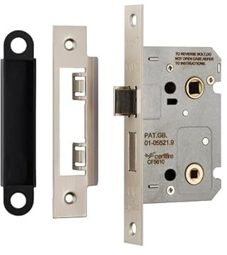 Easi-T Residential Bathroom Lock Range Mortice Privacy Locks Durable Steel Construction for Bathroom & WC Timber Doors (Square, Satin Nickel, 64mm)