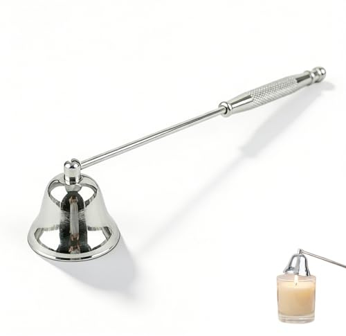 Zlokdraxy Extintor de Velas de Acero Inoxidable - Herramienta con Mango para Apagar Velas de Forma Segura, Ideal para Uso en Hogar, Restaurantes y Eventos, Color Plata