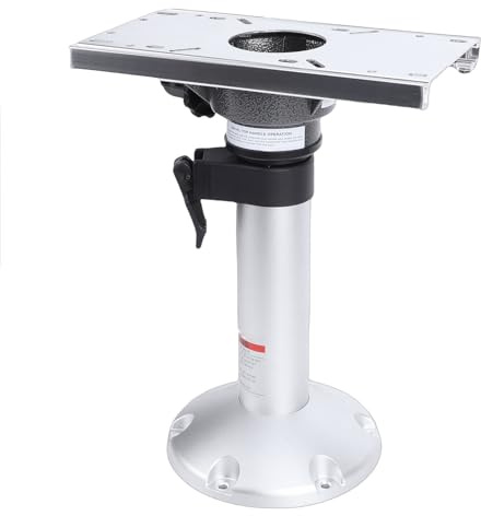 Aramox Bootsitzsockel mit Schiene, Aluminiumlegierung 360-Grad-Schwenkfunktion 17-24 Zoll Höhenverstellbarer Marinesockel für Stühle für Fischerboote, Yachten