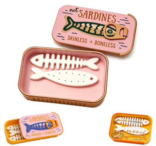 Mini Sardine Can Jewelry Storage Box, Portable Sardine Jewelry Holder Fish Box, Cute Sardine Decor Travel Jewelry Organizer for Rings Earrings，G