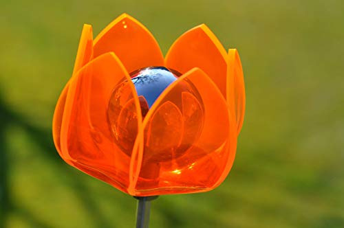 Gartenstecker Stele Sonnenfänger Blume Rose Edelstahl