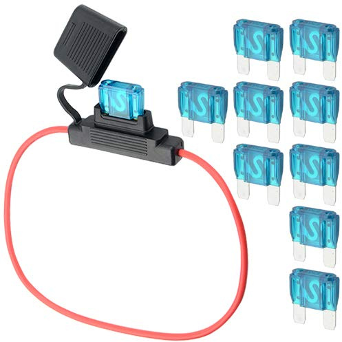 WMYCONGCONG Inline Sicherungshalter 10AWG, Hochleistungs 60 A Flachsicherungshalter Kfz Auto Sicherungshalter für Auto/Lkw/Motorrad/Boot
