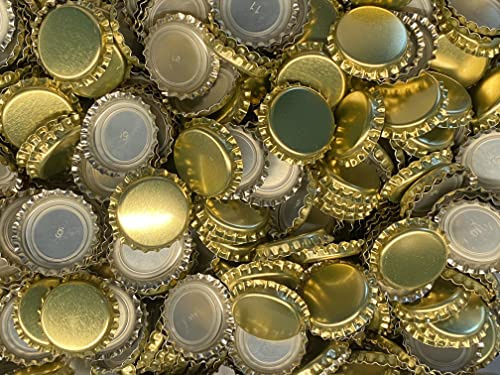 casa-vetro - Tapones de Oro para Botellas de Cerveza o de limón (26 mm, para Cerrar Cualquier Botella estándar), Dorado, 100 unidades