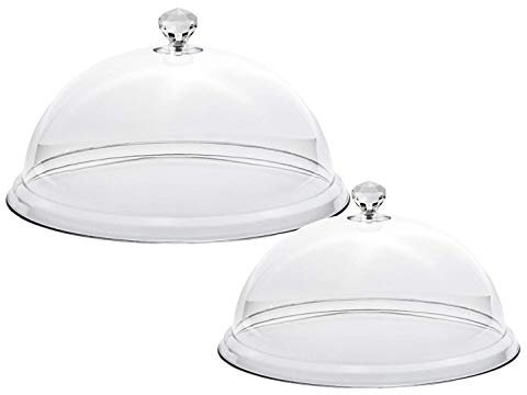 D&D SET 2 CUPOLE, campana per dolci in plastica, cupola in plastica trasparente, per alimenti, cloche, Diametro 20 e 25 cm