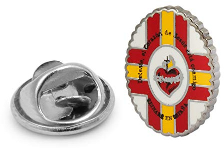 Gemelolandia | Pin de Solapa Detente de Bala Carlista Sagrado Corazon 17x13mm | Pines Originales Para Regalar | Para las Camisas, la Ropa o para tu Mochila | Detalles Divertidos