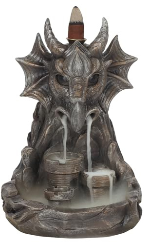 Spirit of Equinox RäuchergefäÃŸ mit grauem Drachen-Rückfluss, Räucherkegel, Rückflussbrenner, Geschenk