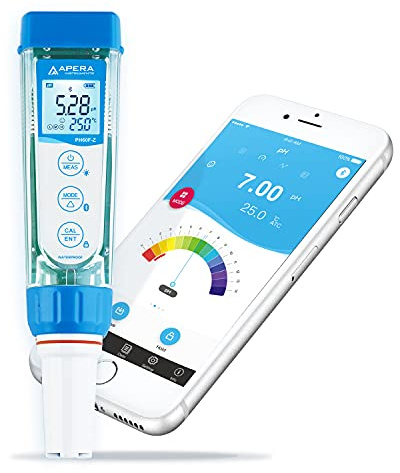 Apera Instruments PH60F-Z Smart pH-Messgerät, flache Elektrode | Unterstützt durch die ZenTest Mobile App; Messbereich -2,00 bis 16,00 pH