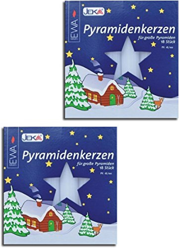 Ewa-Jeka Pyramidenkerzen weiß 17x100 mm - 18 Stück im Pack - Unparfümiert - Markenqualität