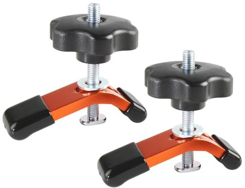 O'SKOOL T-Track Mini Hold Down Clamps, Quick Acting T-Slot Clamp Set for CNC Engraving Machines, Woodworking Router Tables, and Table Saws, Set of 2
