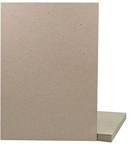 BIBODU 10 Laminati Cartone Pressato 2mm Fogli Rigidi | Dimensione A4 21 x 30cm Colore Beige| per Rilegatura | Scrapbooking | (1,8-2mm)