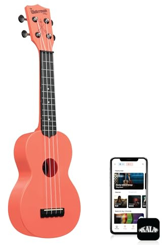 Kala Brand Music Co. The Waterman Beach Collection KA-WMS-PK-S Ukulele mit 4 Saiten, rechts, Pink Dusk, Sopran