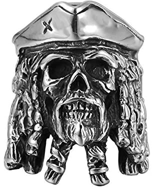 Vintage Piraten Captain Jack Titan Stahl Herren Ringe Wikinger Punk Hip Hop Rock für Mann Freund Biker Schmuck Kreativität Geschenk
