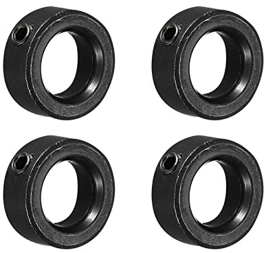 sourcing map 4 Pack Schachtbund Wellensicherungsring Stellringe 12mm Karbonstahl Set Stil Klemmen Halsketten Schwarz