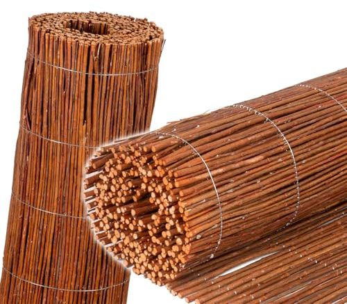 VOSS.garden 3m Weidematten 120cm hoch, Sichtschutzmatte aus Weide, Windschutz, Sonnenschutz, Weidenzaun, natürlicher Sichtschutz, Schutz vor Wind, Staub, Lärm, für Garten, Balkon, Terrasse