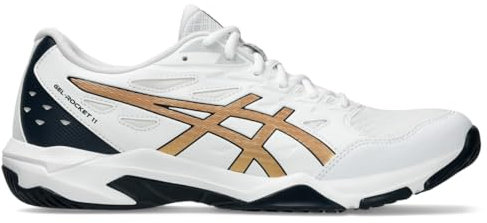 ASICS Gel-Rocket 11 Volleybollskor för män, 46 EU/12 US, vit/rent guld